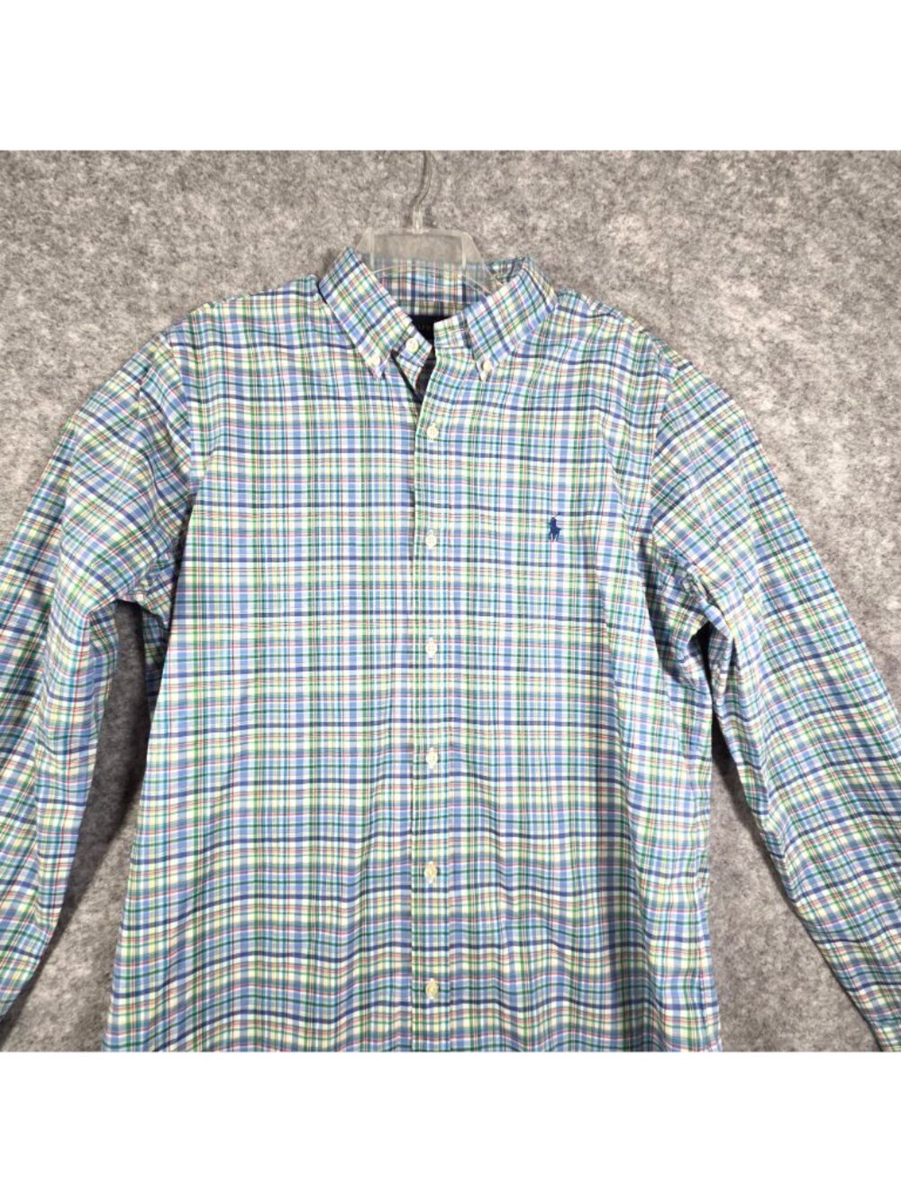Ralph Lauren NWT Men’s Slim Fit Plaid Button Up Shirt Blue Size L - Picture 3 of 11